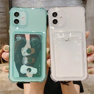 Transparent TPU iPhone Case for IPhone 13 12 Pro Promax 13mini All-inclusive Airbag With Card Holder Protective Cover for IPhone 12pro 12mini 11