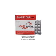 Avadol 500mg Fast Acting 3 x 10’s / 20 x 10’s (similar with Panadol Actifast)