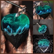 YELGIRL Resin Guitar Pick, Resin Presents Guitar Pick Necklace, Creative Heart Necklace Retro Handma