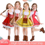 4Colors German Oktoberfest Cosplay Costume White Dress For Kids Girl Halloween Christmas Beer Festiv