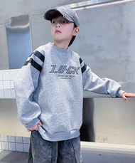 Áo thu đông cho bé trai  áo dài tay bé trai 17-45kg LUCK   vải nỉ da cá dày dặn ấm áp.