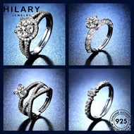 HILARY JEWELRY 925 Diamond Original Fashion Silver Perempuan Adjustable Ring Cincin Women Moissanite M136
