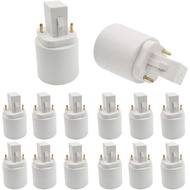 E-Simpo 12pcs G24d to E26/e27 Adapter(NOT GY24D) 2P CFL Socket Adapter 21.8mm G24 to E26/E27, GX24d 