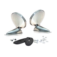 กระจกมองข้าง แป้นกลม คลาสสิค สีเงิน 1 คู่ ซ้าย-ขวา  ฮอนด้า  ปี 2506 - 2513  HONDA SPORT S500 S600 S8