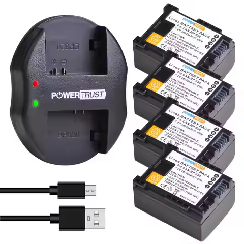 PowerTrust BP-808 Bateria BP 808 Battery+USB Dual Charger for Canon BP-827 BP 827 BP-819 BP-807 BP-8