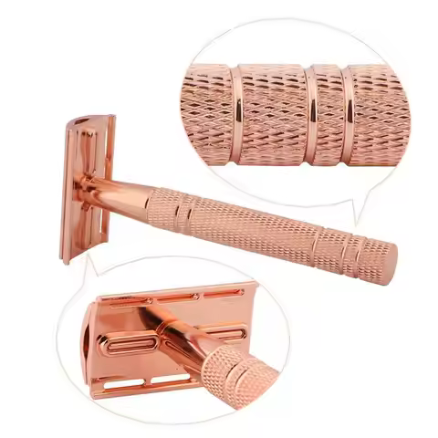 Eco Friendly Reusable Metal Safety Razor Double Edge Blade Smooth Shaving Razor Unisex Daily Beard H