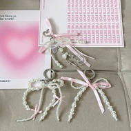 GANTUNGAN Mocorie - Aurelia Coquette Keychain Ribbon Bag Charm Pink Bow Bag Charm/ Pink Ribbon Coque