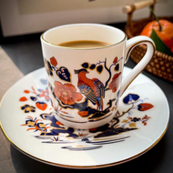 英國Aynsley 天堂鳥系列 骨瓷義式咖啡杯盤組 100ml