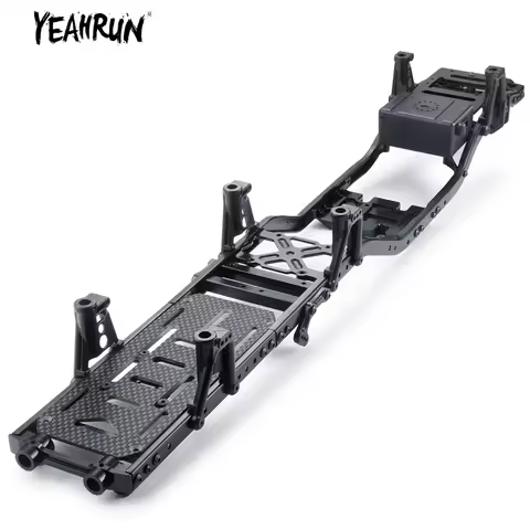 YEAHRUN RC Car Steel 6x6 Chassis Frame Rails Beams Shock Towers Bumper Mount for 1/10 RC Crawler Axi
