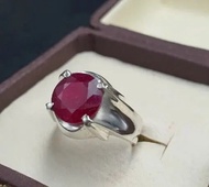 925 天然紅寶石戒指 男款 緬甸紅寶石 純銀戒指 925