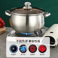 Thick Stainless Steel Soup Pot Composite Bottom Thickened Stew Pot Camping Outdoor Household Soup Po