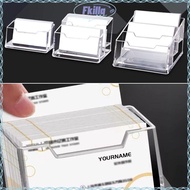FKILLA 1Pcs Business Card Box, Display Stand Acrylic Plastic Bussiness Card Holder, 1/2/3 Grids  Tra