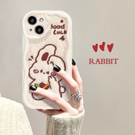 菲天适用于【PH3】苹果手机壳iPhone全系列手机壳 奶油纹实色白线条兔奶油壳 iPhone13