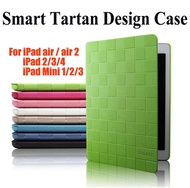 [For iPad 6 air 2 case][iPad 5 air cover][ipad 2/3/4 casing][iPad mini 1/2/3] Jokade Smart Sleep-wake up function Ultra-thin Slim iPad Cover Case Flip Tartan Design