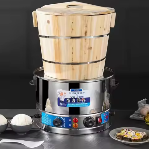 Commercial Large Electric Steamer Sushi Gimbap Rice Bucket Stainless Steel Rice Ball Maker Restauran
