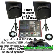 Paket Sound System 15inch CLEVE AUDIO Dan MIXER 12channel
