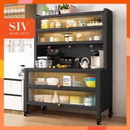 SIV Multifunction Storage Rack Cabinet – Steel Shelf with Sliding Door, Kitchen & Bathroom Organizer