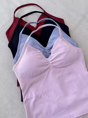 DFLOGO Gym Longline Strappy Top Yoga Vest Woman Backless Tank Tops Sports Fitness Bras Running Worko