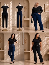 Seluar Jeans Perempuan/Jeans Demin Size Besar Plus Size/Premium Quality/Women Casual Jeans With Pock