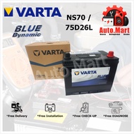 Bateri Kereta / Car Battery - Varta Blue Dynamic - MF - NS70L/R - 75D26L/R
