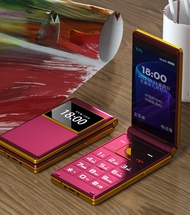 โทรศัพท์มือถือฝาพับ2จอ2.8นิ้วของแท้คุณภาพดีแบตเตอรี่ธรรมดาโทรศัพท์มือถือสองซิม GSM2000 MAh