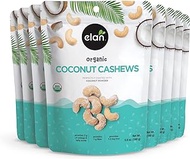 Elan Organic Coconut Cashews, 5.6 oz, Non-GMO, Gluten-Free, Vegan, Kosher, Glazed Nuts (Roasted Cashews, Coconut Milk Powder, Himalayan Pink Salt), Superfood Infused Nuts, 8 pack of 5.6 oz