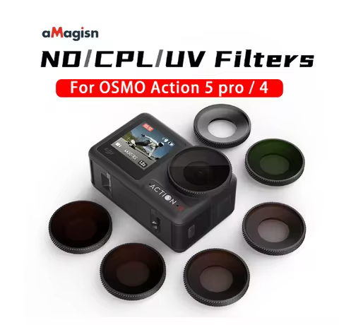AMagisn Filter for DJI Osmo Action 5 Pro / DJI OSMO Action 4 Accessories UV CPL ND64 ND32 ND16 ND8 N