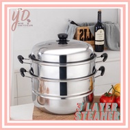 YDHE Steamer 3 Layer Siomai Stainless Steel Cooking Pot Multifunctional Stainless Steel Steamer Soup