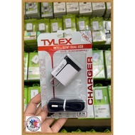 TYLEX T80 2.1A intelligent dual USB Charger with USB Micro Android Cable