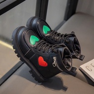 Bốt Cao Cổ Bé Gái Lót Lông Ấm Áp Giày Boot Bé Gái Da PU Mềm Hàng QC (M988)