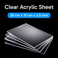 [SG Seller] Clear Acrylic Sheet | Transparent Acrylic Sheet | 20 cm x 15 cm x 2.5 mm