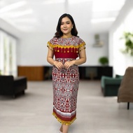 DRESS BORNEO IBAN SARAWAK CORAK PRINTED WITH SET TANGO TATING