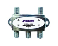 Microsat เครื่องแยกสัญญาณดาวเทียม Diseqc 4 in1 รุ่น DS-410 - สีเงิน
