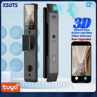 XSDTS 3D Face Smart Door Lock Tuya WIFI Security Camera Monitor Intelligent Fingerprint Password Bio
