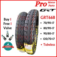 TAYAR GRT668 CORSA SPORT RAIN TUBELESS TYRE GRT LC135 LAGENDA FZ150 Y15 Y16 RS150 RSX EX5 WAVE KRISS