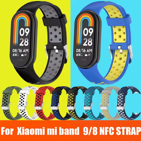 Silicone Strap For Xiaomi Band 10 9 strap mi band 8 Strap Band two-tone band Replace correa band mi 