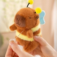 Happy Everyday.you Pull Activated Vibrating Wing Bee Capybara Plush Keychain Super Soft Short Plush