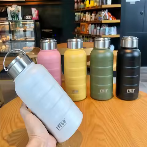 Tyeso Thermos Water Bottle 1000ml 750ml 360ml Double Stainless Steel Vacuum Flask Mug Portable Outdo
