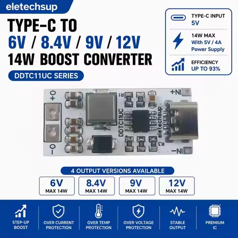 3-4.3V 5V to 6V 8.4V 9V 12V Voltage Regulator Module 3.5A DC-DC Boost Step Up Converter Type-C USB f
