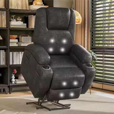 Power Lift Recliner Chair Electric Lift Recliner for Elderly Power Lift Recliner Chair with Cup Hold