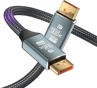 VisionSync VESA Certified Displayport Cable 2.1,16K DP Cable [16K@60Hz,8K@120Hz,4K@240Hz 165Hz], 80Gbps DP 2.1 Cable Compatible FreeSync G-Sync HDR10 HDCP 3D DSC 1.2a Gaming Monitor,TV,PC(3.3FT)