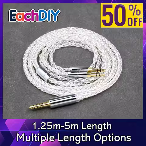 8 Core 99% 7n Pure Silver Palladium Earphone Cable For Hifiman Sundara Ananda HE1000se HE6se he400se