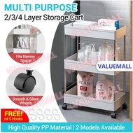 [SG SELLER] Multi-Purpose Storage Push Cart Trolley Organizer Cart Kitchen Rack Movable Push Cart Mo