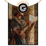 Tranh sơn dầu vẽ ai cập cổ đại. Tranh treo tường dán tường sơn dầu canvas trang trí. CGI-2070