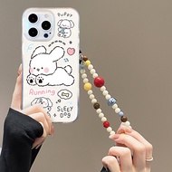Cute Happy running dog Case For OPPO A76 A96 7Z 9i A57S Reno 4 5 7 LITE A9 A5 A11X A74 A95 4F 5F A8 