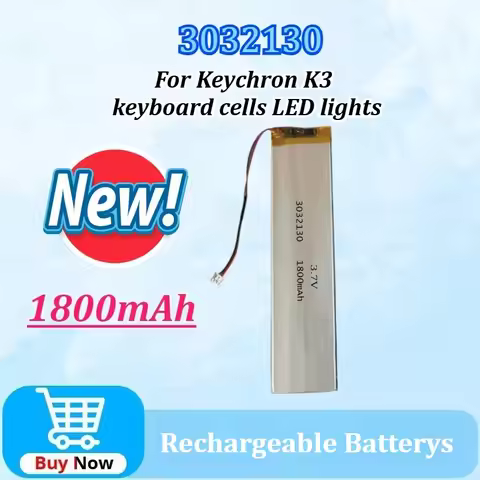 3032130 3.7V 1800mAh Li Polymer Battery for Keychron K3 Keyboard Cells LED Lights Bluetooth Keyboard