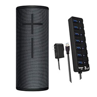 Ultimate Ears Boom 3 Portable Wireless Bluetooth Speaker (Night Black) Bundle with 7-Port USB 3.0 Hu