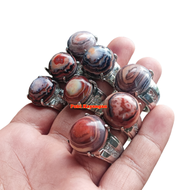 Cincin Batu Akik Puser Bumi Kristal Antik Size Mumbul