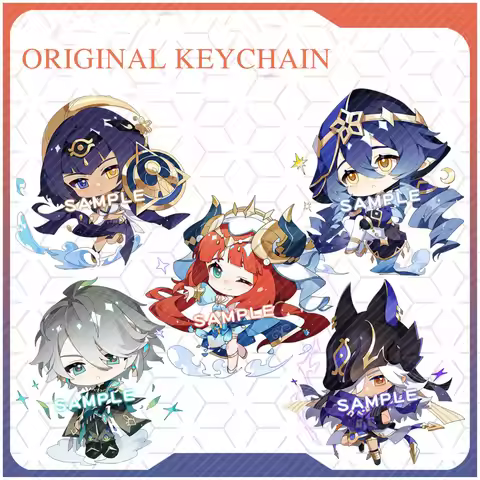 New Genshin Impact Alhaitham Candace Cyno Game Anime Keycain Cute Cartoon Pendant Keyring Backpack J