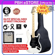 ⭐ ⭐READY STOCK⭐ ⭐ ♢BLW GLITZ MKII Electric Guitar Starter Pack Stratocaster Style Gitar Elektrik Package with free gift❖